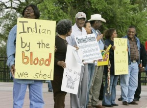 Figure 3: Cherokee Freedmen Protest. Source: Atlanta Blackstar 16 December 2012