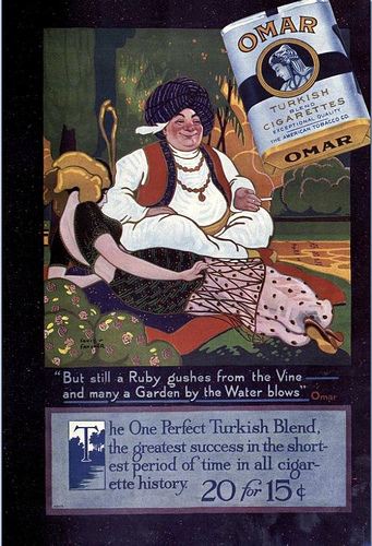 Omar Tobacco advert, American Tobacco Company, 1910. Source: http://tobacco.stanford.edu/tobacco_main/images_body.php?token1=fm_img6356.php