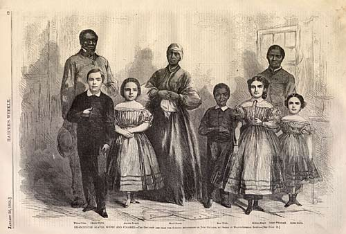 Figure 1 Emancipated Slaves, White and Colored, Harper's Weekly, 1864. Photo Credit: mirrorofrace.org Accessed online at http://www.mirrorofrace.org/carol.php. 