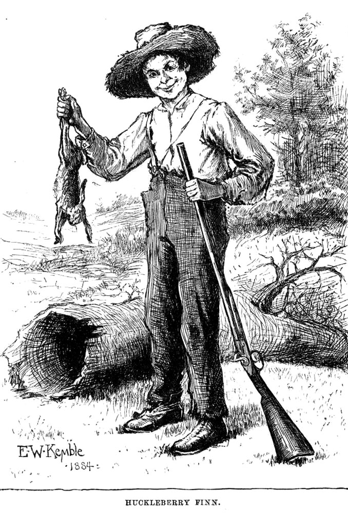 Huckleberry Finn drawn by E. W. Kemble (1884)