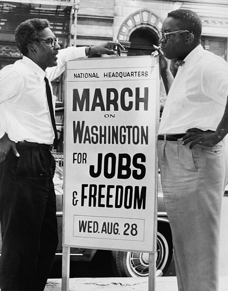 Labour and Civil Rights activists Bayard Rustin and Cleveland Robinson (1963) Photo by O. Fernandez.