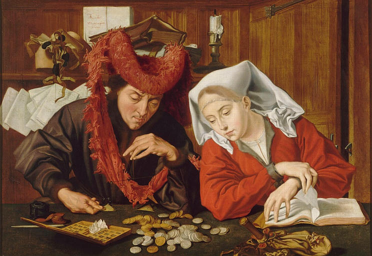 Marinus van Reymerswaele,  'The Money Changer and his Wife,' (c 1538).