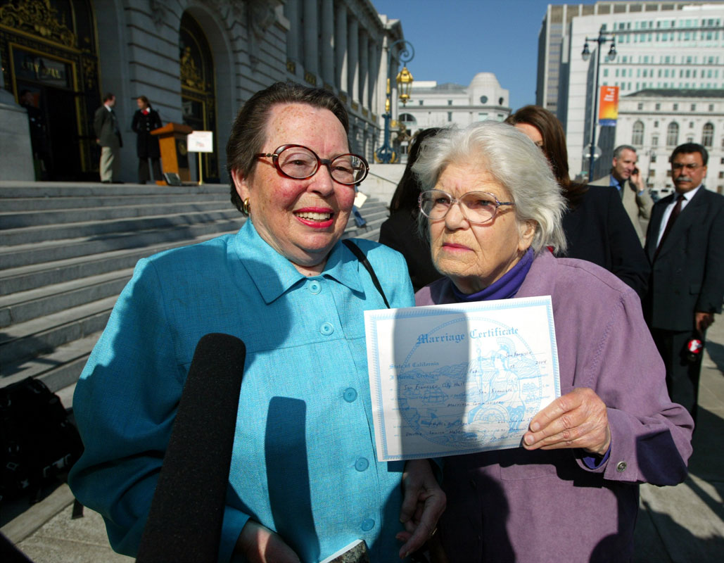 DOB founders, Del Martin and Phyllis Lyon. Source: Associated Press.